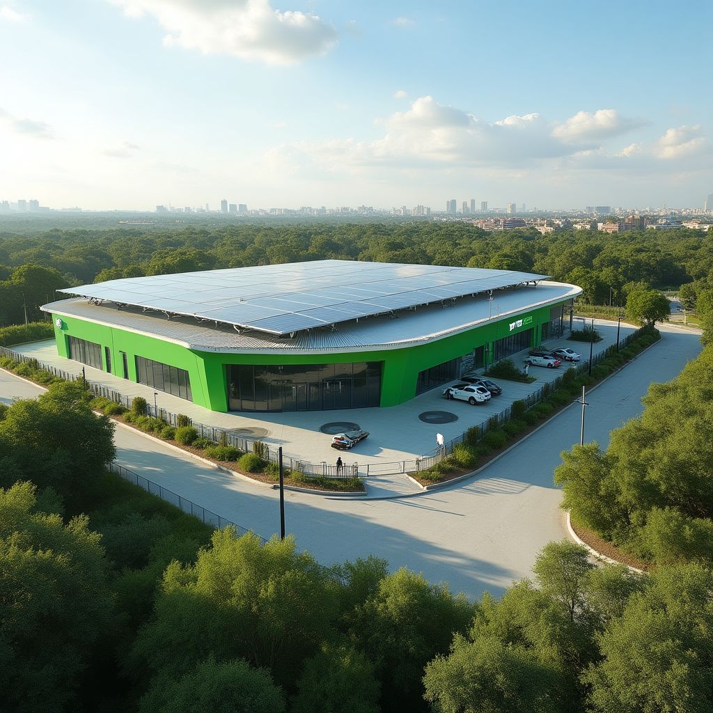 Estación YPF con paneles solares