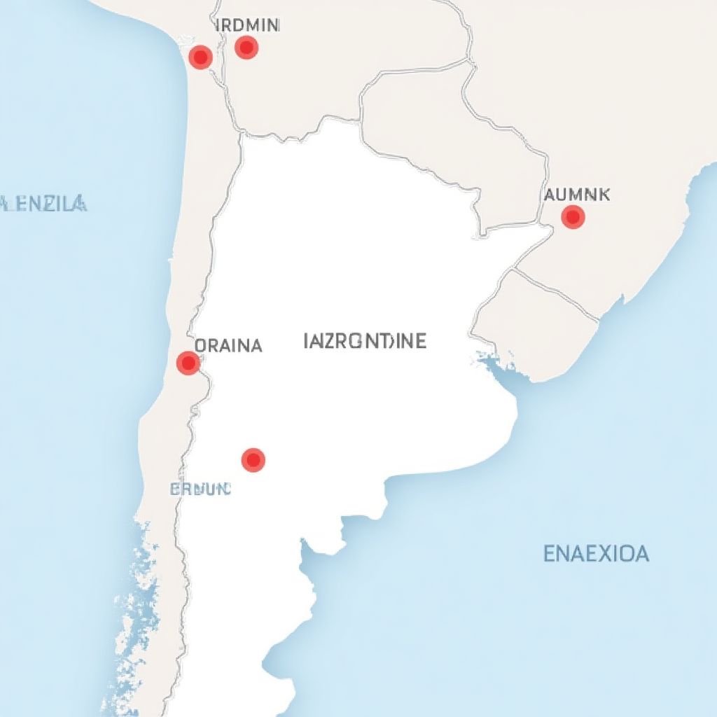 Mapa de ubicaciones YPF en Argentina
